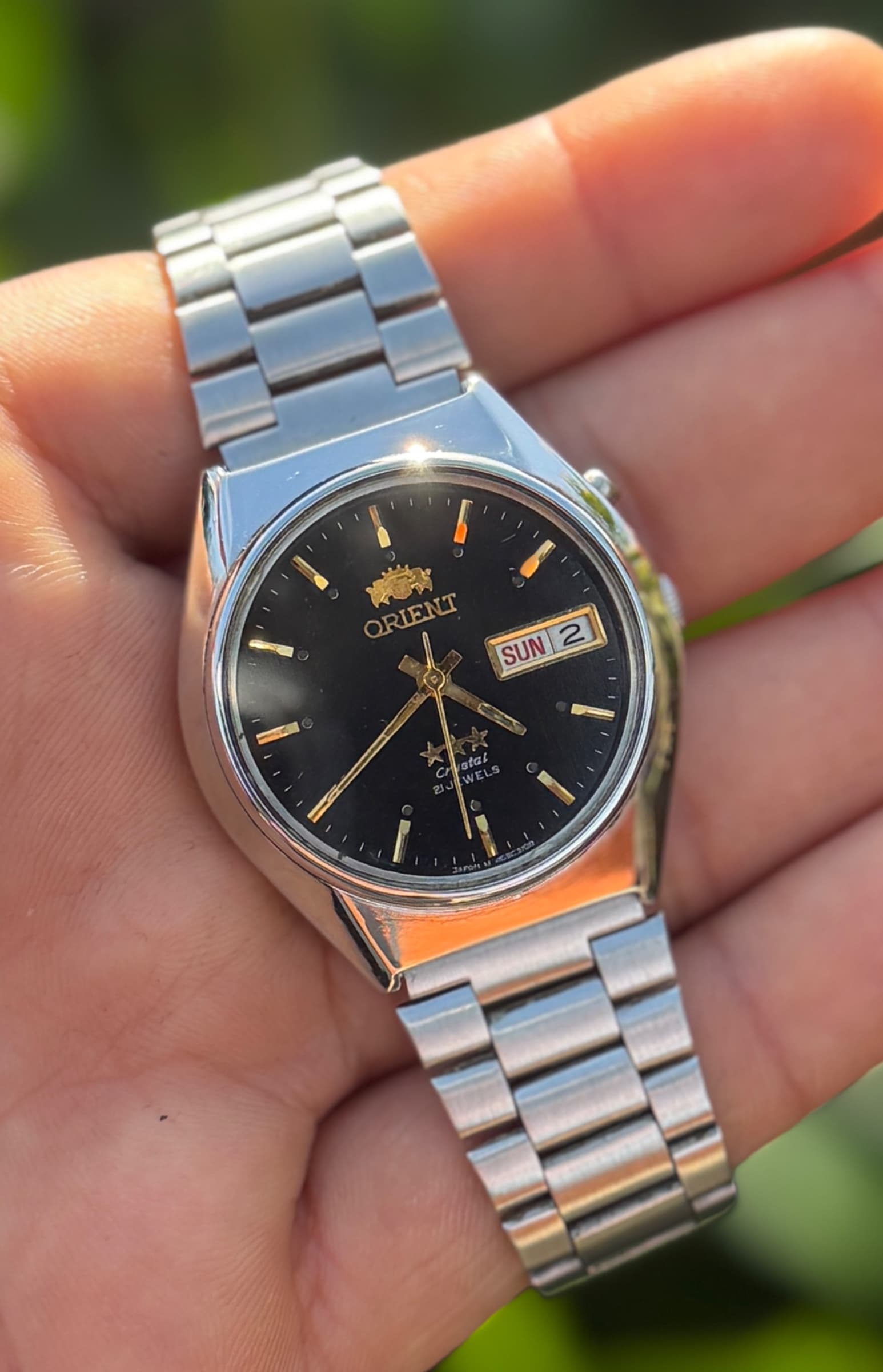 Orient Crystal Three Star 21 Jewels Automatic – Black Dial — photo 6