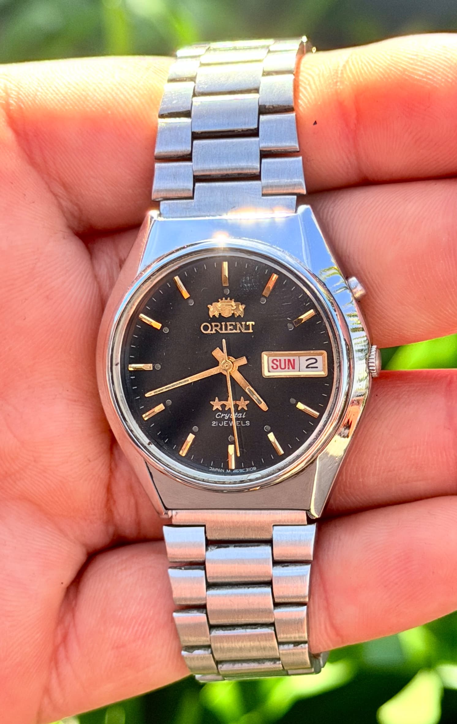 Orient Crystal Three Star 21 Jewels Automatic – Black Dial — photo 3